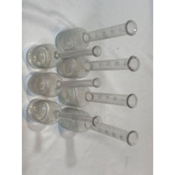 7 Antique Etched Clear Glass Cream Test Bottles of Volumetric Beakers - Picture 8 of 14